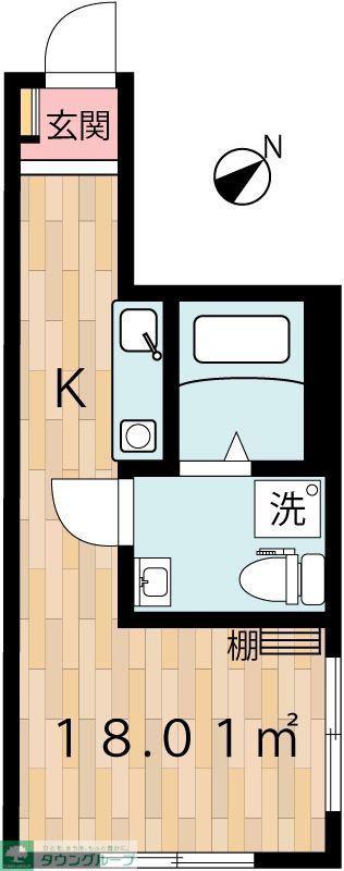 ベルシャンテ浜町(ワンルーム/2階)の間取り写真