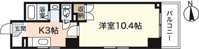 PACE(1K/9階)の間取り写真
