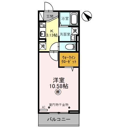 アクトルシェリア(1K/2階)の間取り写真