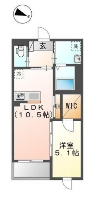 ヴィラ アルブル(1LDK/3階)の間取り写真