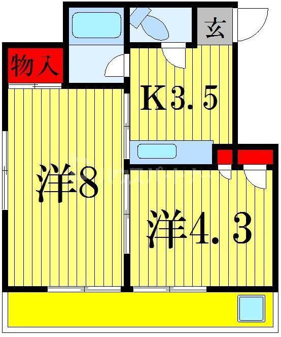 リナハイツ(2K/2階)の間取り写真