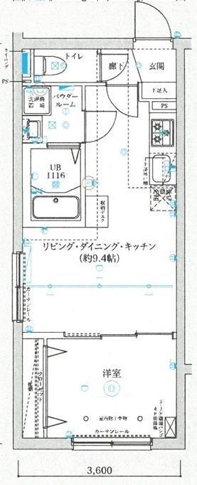 SQUARE MINAMISENJU(1LDK/4階)の間取り写真
