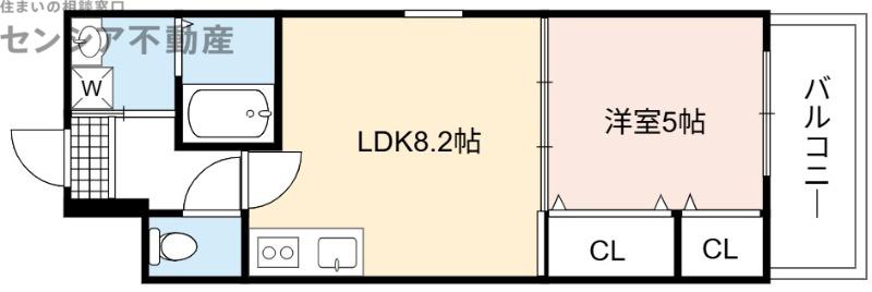 フジパレス鴫野東イースト(1LDK/2階)の間取り写真