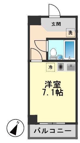 ダイアパレス新小岩第3(ワンルーム/2階)の間取り写真