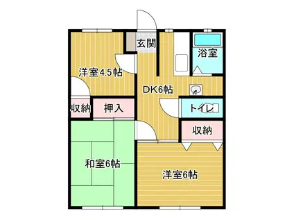 マルエロイヤルハイツC(3DK/2階)の間取り写真