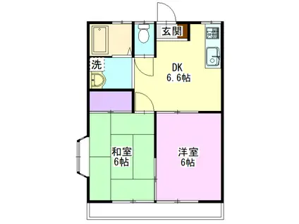 キムラハイツ 101(2DK/1階)の間取り写真
