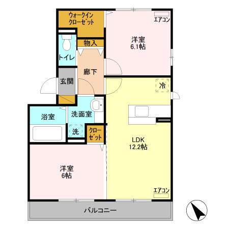 グレイス(2LDK/3階)の間取り写真