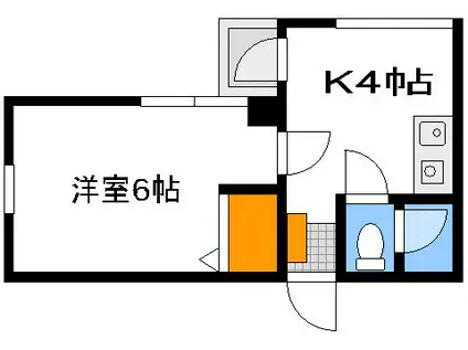 WINDY1990(1DK/4階)の間取り写真