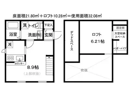 新横浜 洋風建築 六番館(ワンルーム/2階)の間取り写真