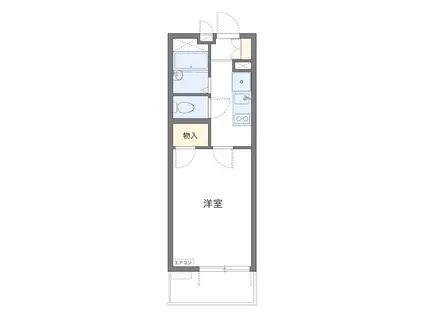 レオパレスパレス中田(1K/2階)の間取り写真