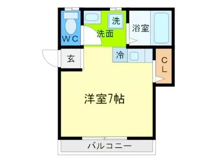 藤本マンション(ワンルーム/1階)の間取り写真