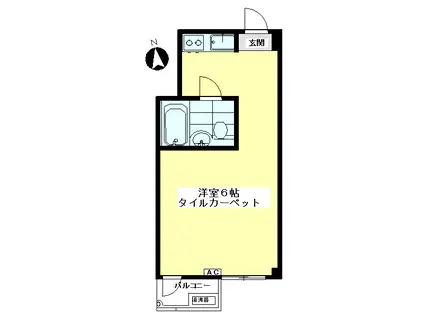 飯田橋ハイツ(ワンルーム/6階)の間取り写真