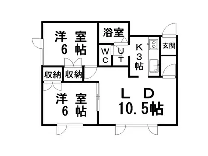 ファミーユ(2LDK/2階)の間取り写真