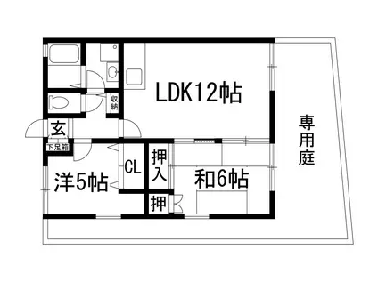 メイプルヒル(2LDK/1階)の間取り写真