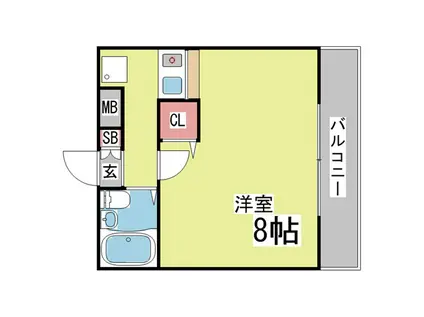 阪急神戸線 六甲駅 徒歩10分 3階建 築35年(ワンルーム/3階)の間取り写真