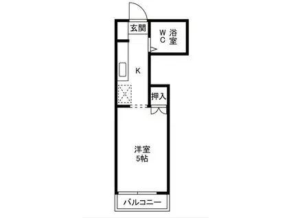 エヌケー初石(ワンルーム/2階)の間取り写真