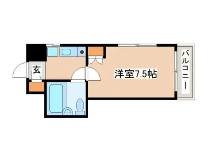 K-COURT鷹取(1K/2階)の間取り写真