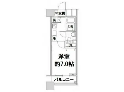 ファーストリアルタワー新宿(1K/20階)の間取り写真