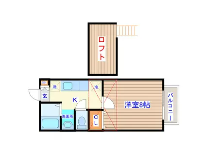 高砂ST 壱番館(1K/2階)の間取り写真