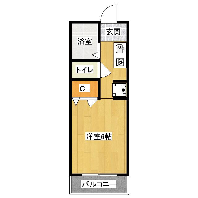 ディアス北花山II(ワンルーム/1階)の間取り写真