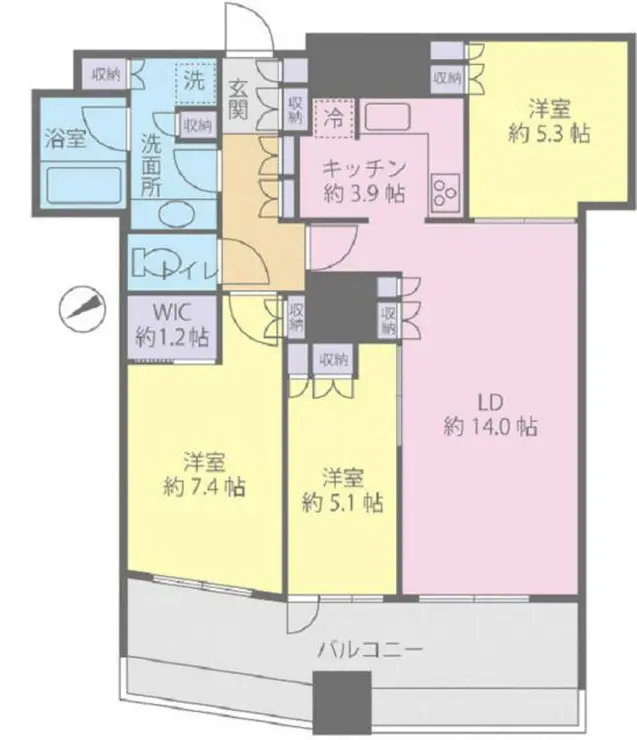 ザ・パークハウス西新宿タワー60 30階階 間取り