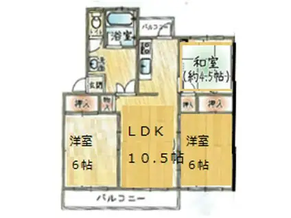 三井団地A79(3LDK/1階)の間取り写真
