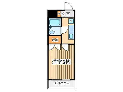 ヒルサイドテラス武蔵野台(1K/2階)の間取り写真