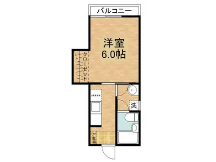 コーポK(1K/1階)の間取り写真