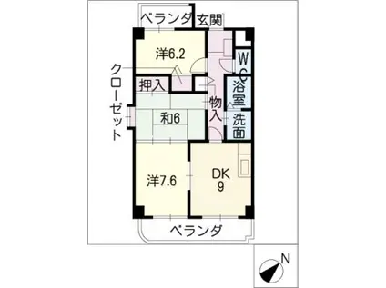 メゾンボー隅田(3DK/2階)の間取り写真