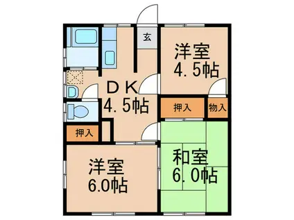 杉野コーポ(3DK/1階)の間取り写真