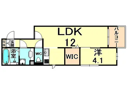 カーサフォレスタ塚口(1LDK/2階)の間取り写真