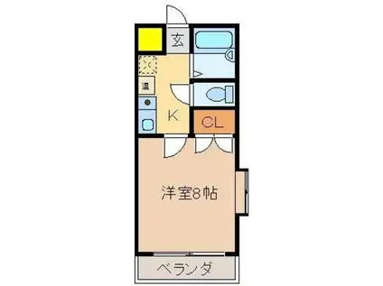 ロイヤルコート井尻(1K/1階)の間取り写真