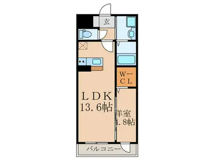 GRAND CHARIOT YUKUHASHI(1LDK/5階)の間取り写真