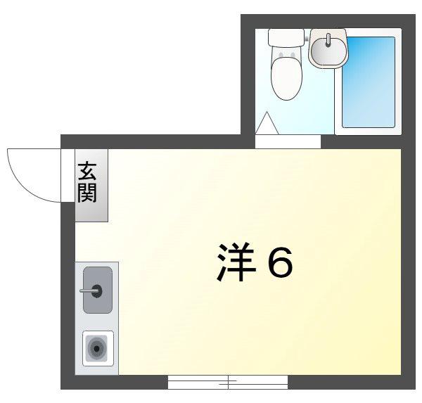 八坂ハイツ(ワンルーム/3階)の間取り写真