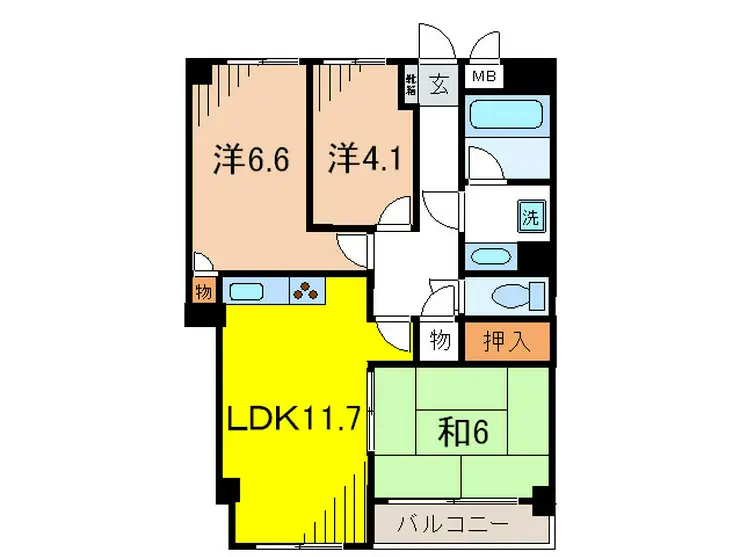 グレイスコート多摩川 4階階 間取り