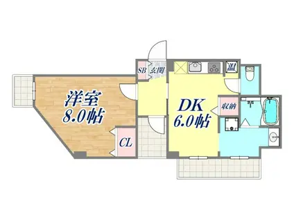 サンビルダープラス磯上ベース(1DK/10階)の間取り写真