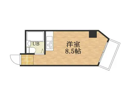 カサ逆瀬川(ワンルーム/2階)の間取り写真