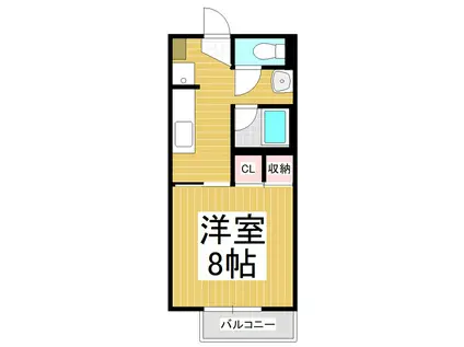 ソレアードスール(1K/2階)の間取り写真