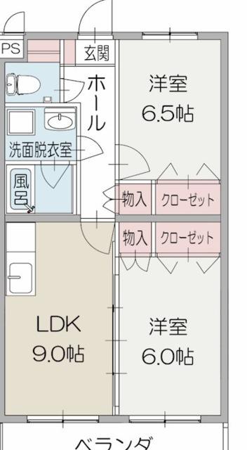 フレグランス(2LDK/1階)の間取り写真