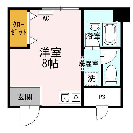 グレイスハイツ今浦(ワンルーム/3階)の間取り写真