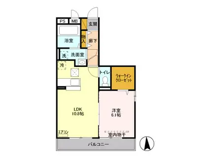 EXCEED(1LDK/1階)の間取り写真