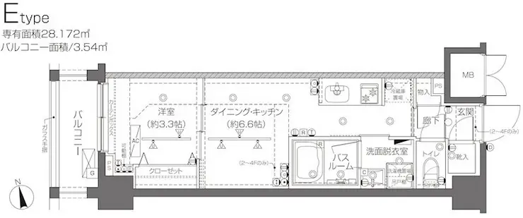ZOOM大塚 4階階 間取り
