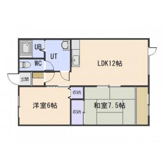 メゾンドピュアA棟(2LDK/2階)の間取り写真