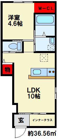 OLIVEII(1LDK/1階)の間取り写真