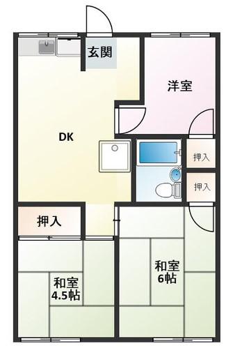 緑風荘(3DK/1階)の間取り写真