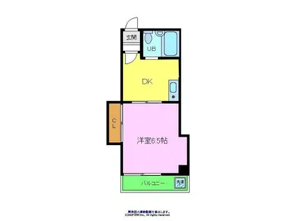 ウエストヴィレッジ(1DK/2階)の間取り写真