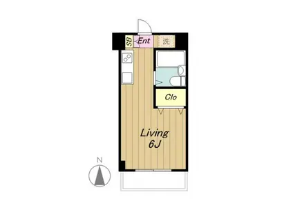 エステートロイヤル(ワンルーム/1階)の間取り写真