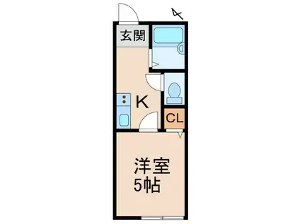 TJ重根(1K/1階)の間取り写真