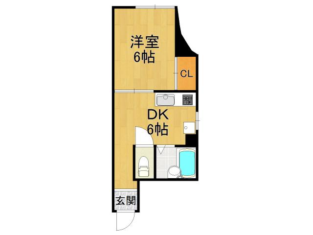 コンコード甲子園(1DK/3階)の間取り写真