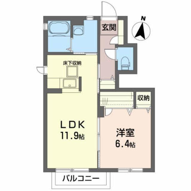 シャーメゾンSK ウエスト(1LDK/1階)の間取り写真